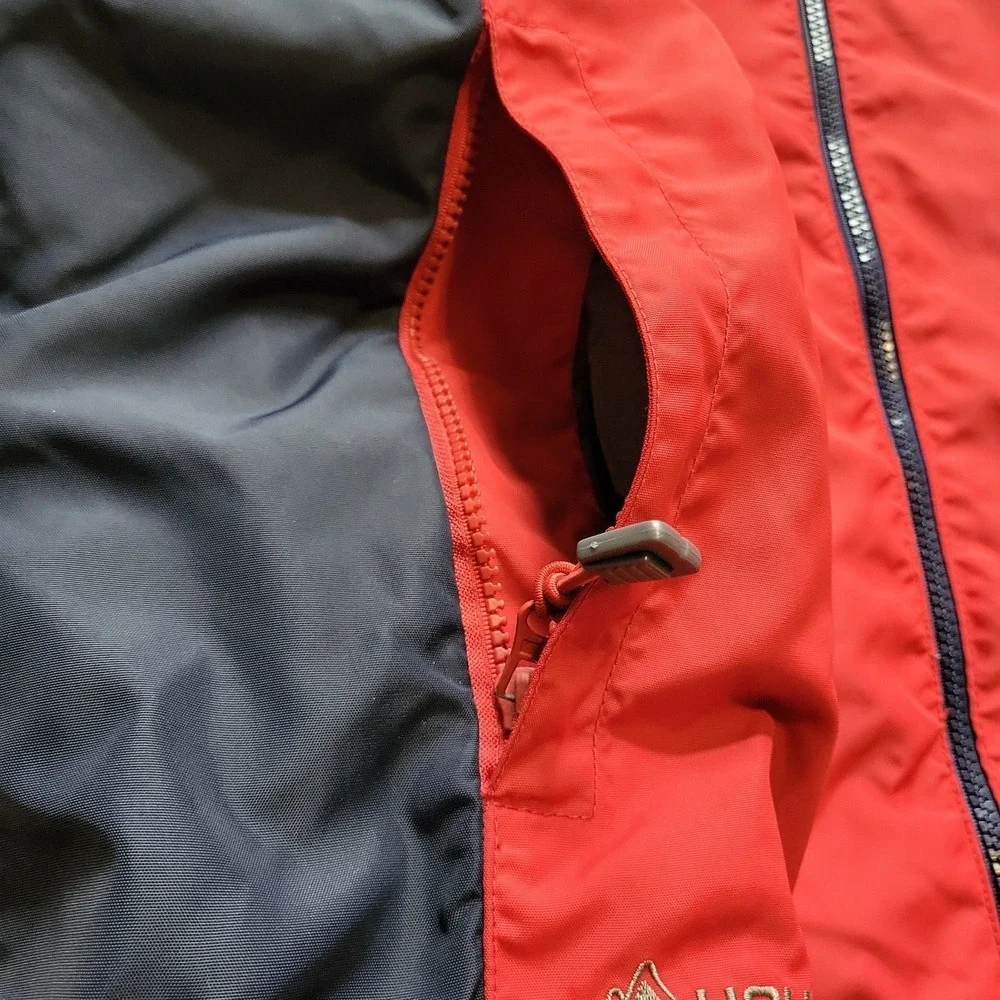 VINTAGE Hollister Ski Style Jacket Mens L Red Navy Fleece‎ Lined Full Zip Y2K